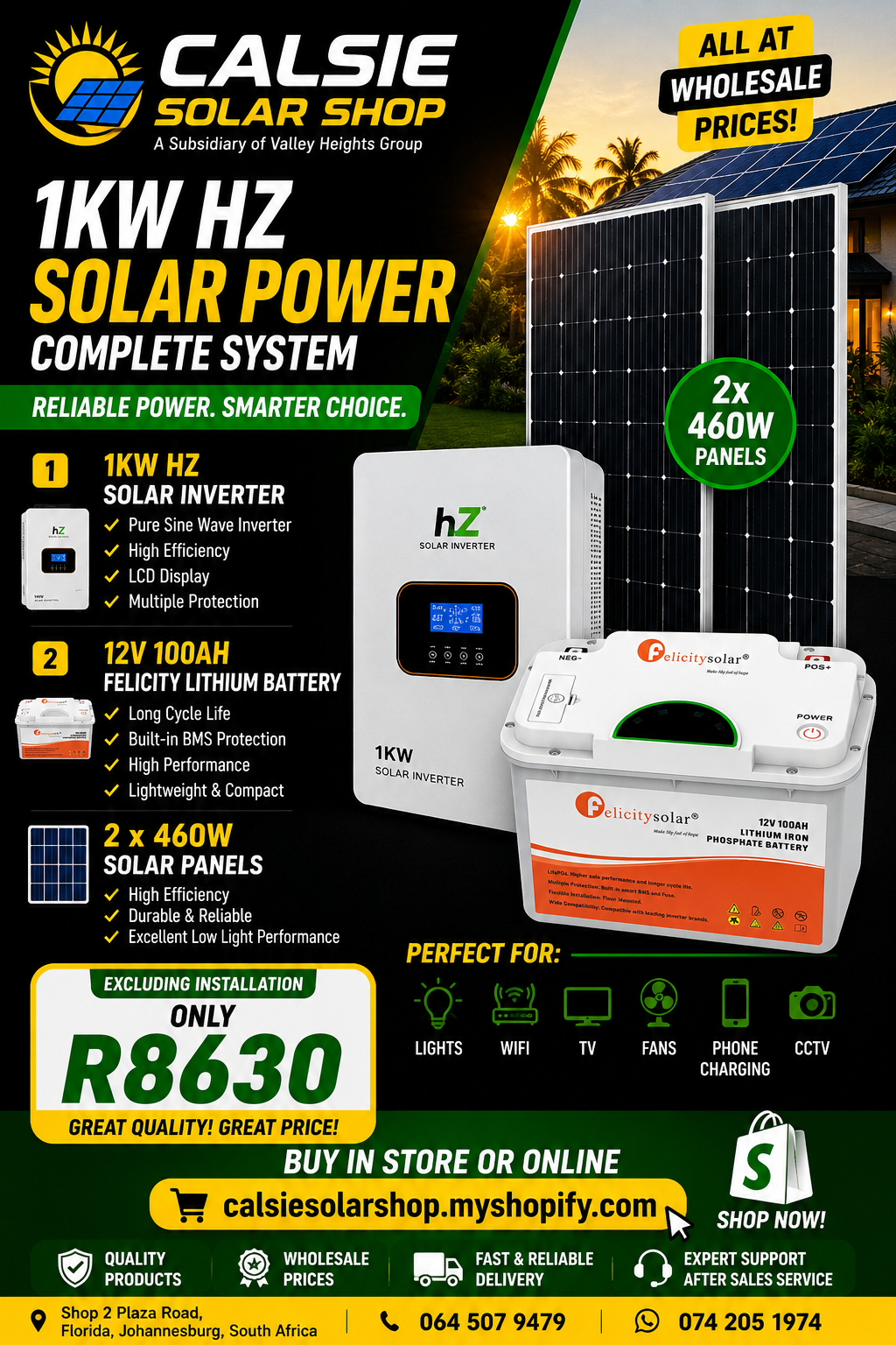 1kw solar combo with 100AH lithium battery