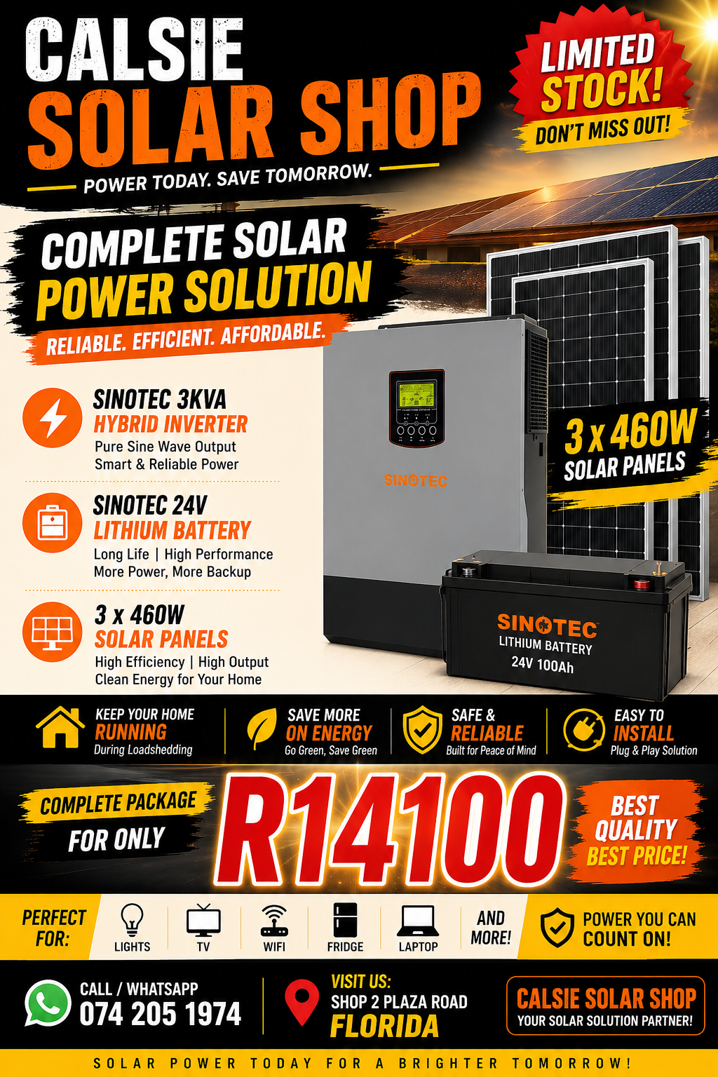 3kw hybrid solar system combo