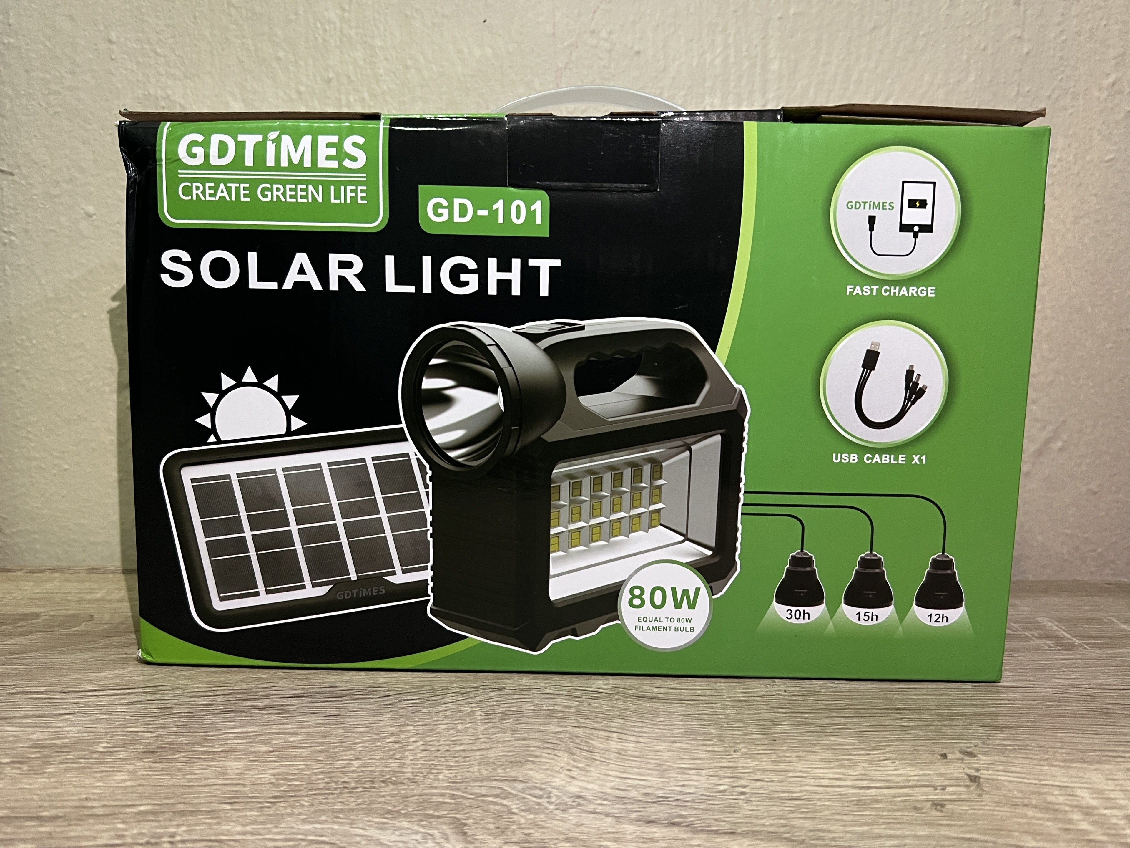 GD time solar light with hand torch